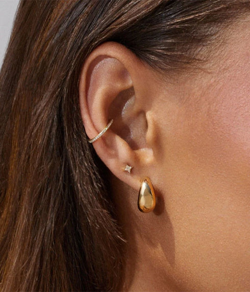 Jumbo Dome Huggie Earrings - 14K Rose Gold